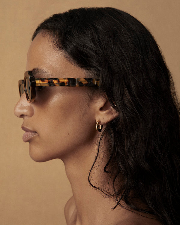 Lucy Folk Draa Embossed Rectangular Sunglasses