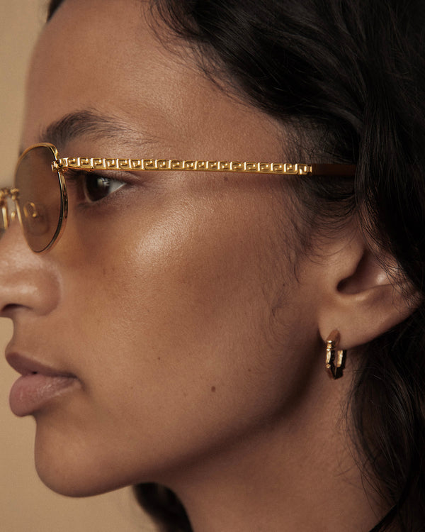 Lucy Folk Draa Gold Plated Metal Sunglasses
