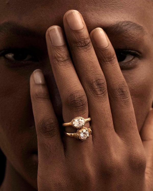 Lucy Folk Fire Solitaire Diamond Ring - 18ct