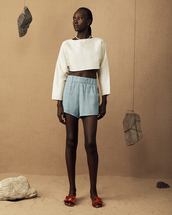 Lucy Folk Flaura Raw Silk Short