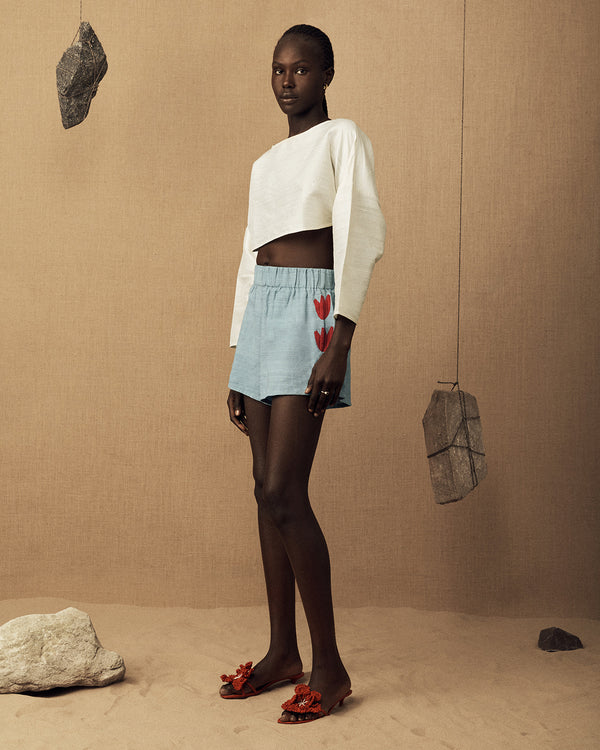 Lucy Folk Flaura Raw Silk Short