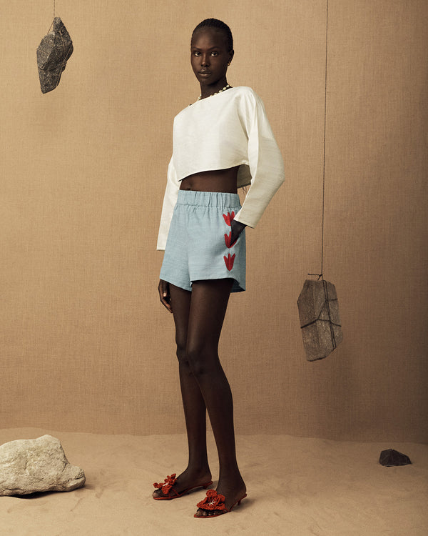 lucy folk Flaura Raw Silk Short