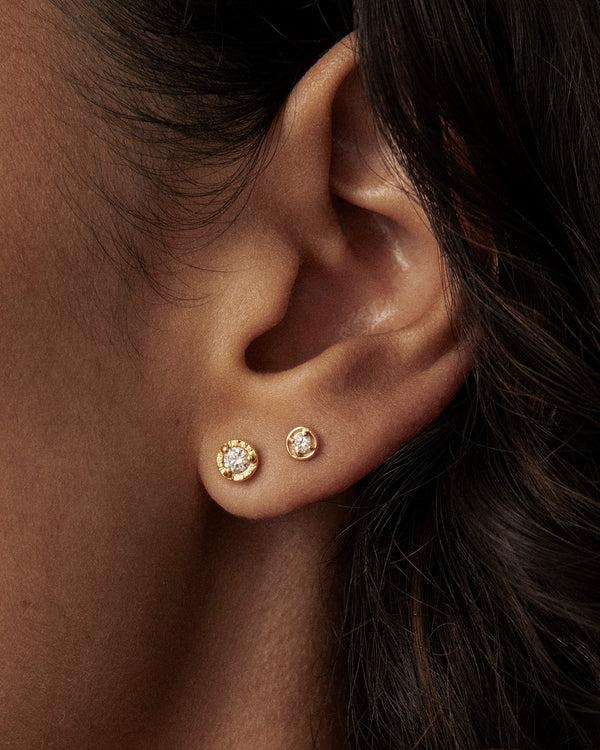 Lucy Folk Full Moon Diamond Single Stud - 18ct