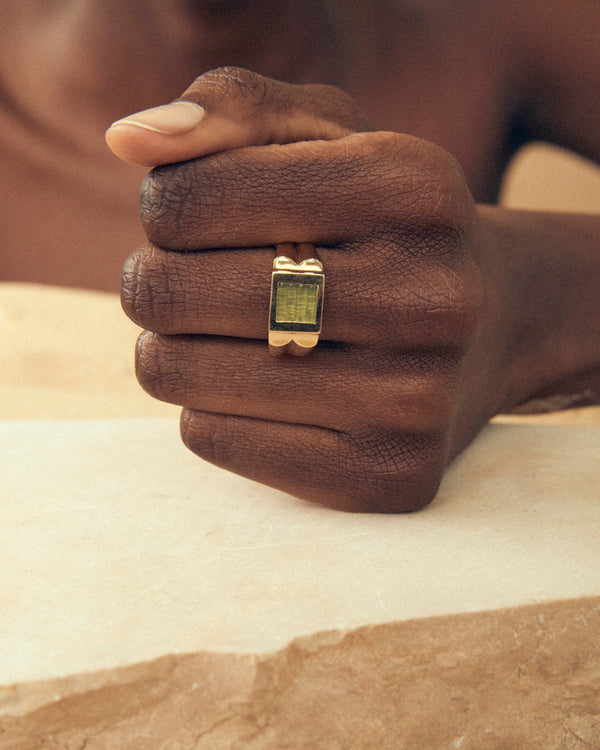 lucy folk Jade Decco Ring - 9ct