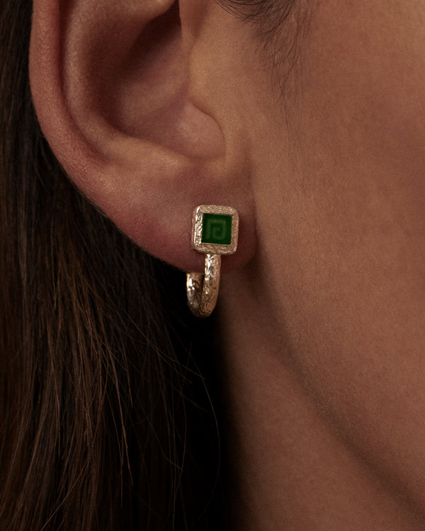 lucy folk Jade Key Earrings - 9ct