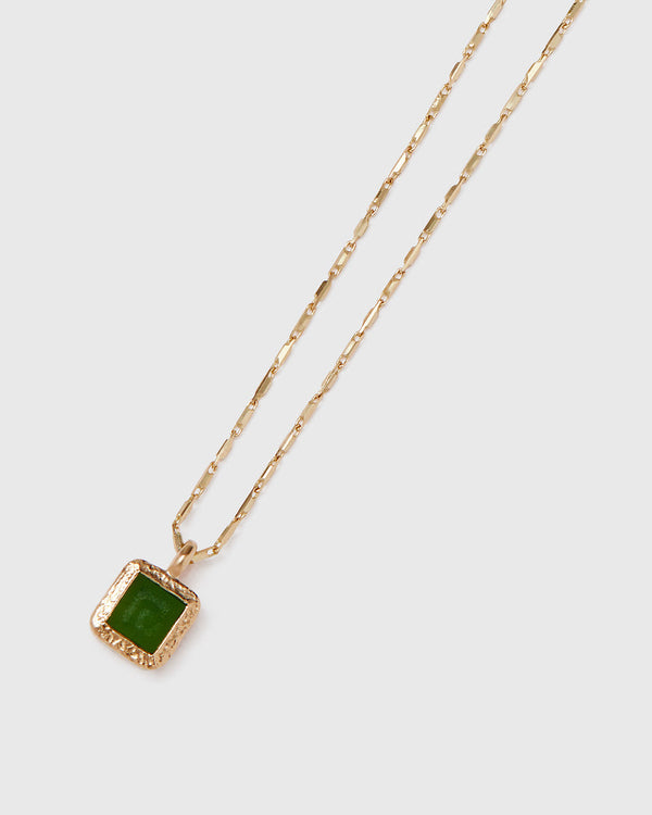 Lucy Folk Jade Key Pendant - 9ct