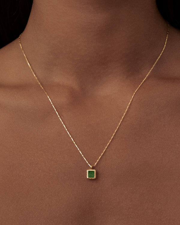 lucy folk Jade Key Pendant - 9ct