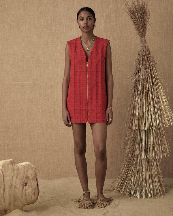 lucy folk Jali Embroidered Vest Dress