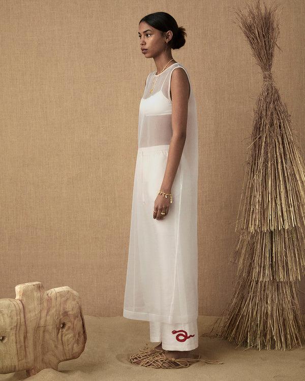 Lucy Folk Lakshmi Embroidered Silk Dress