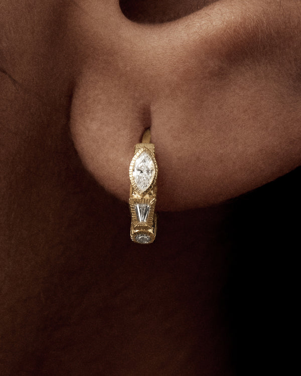 Lucy Folk Marquis Dream Diamond Huggy - 18ct