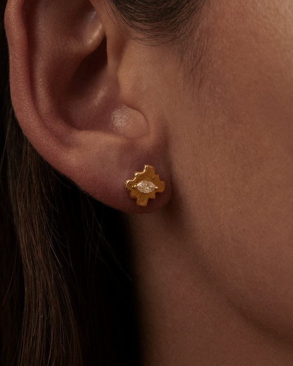 lucy folk Omnium Diamond Single Stud - 18ct