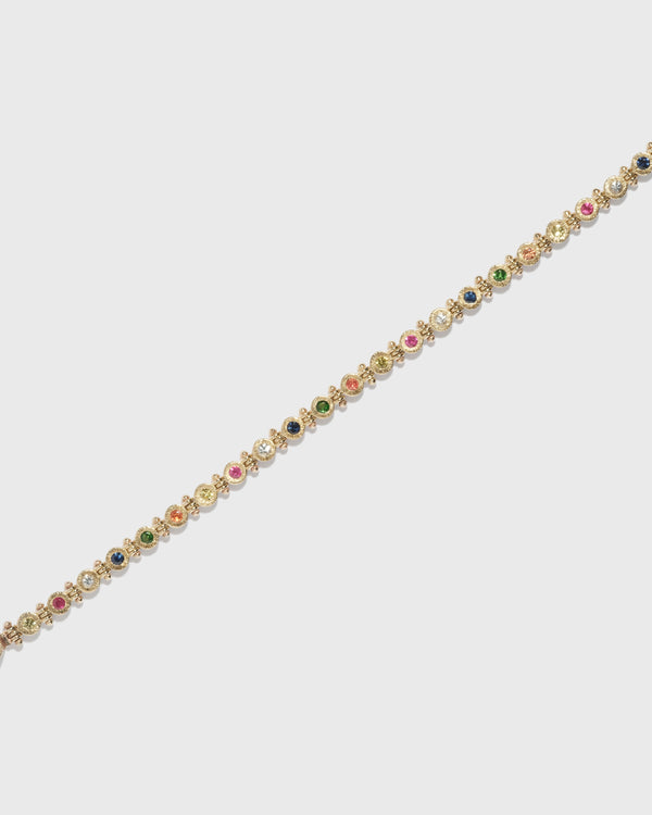 Lucy Folk Rainbow Tennis Bracelet - 9ct