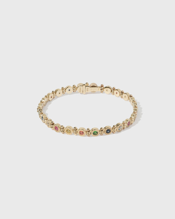 Lucy Folk Rainbow Tennis Bracelet - 9ct