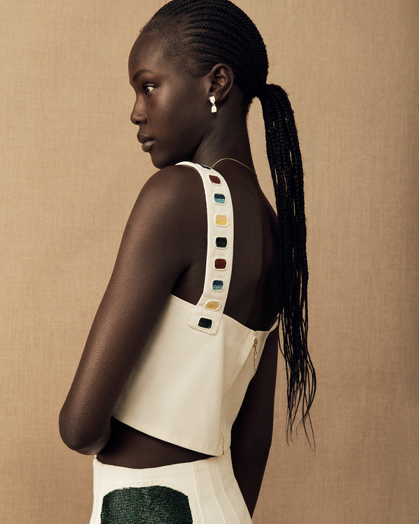 lucy folk Tribute Canvas Crop Top