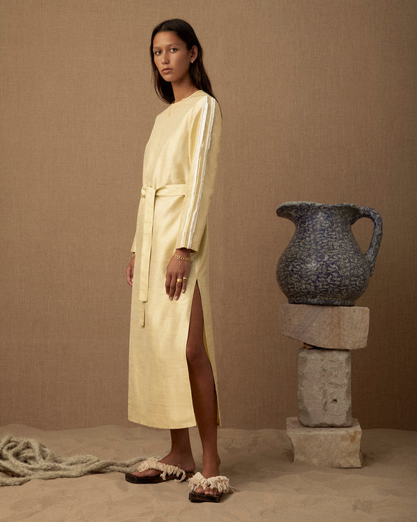 Lucy Folk Tufted Wave Silk Dress