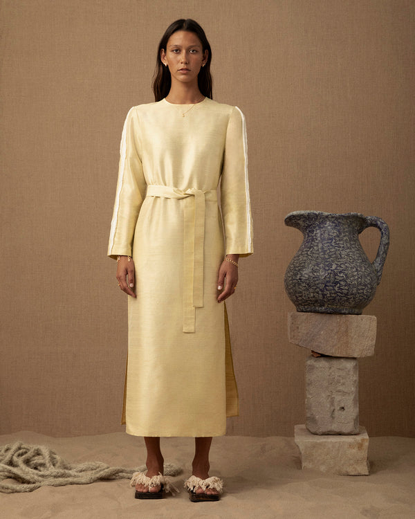 Lucy Folk Tufted Wave Silk Dress