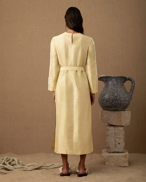 Lucy Folk Tufted Wave Silk Dress