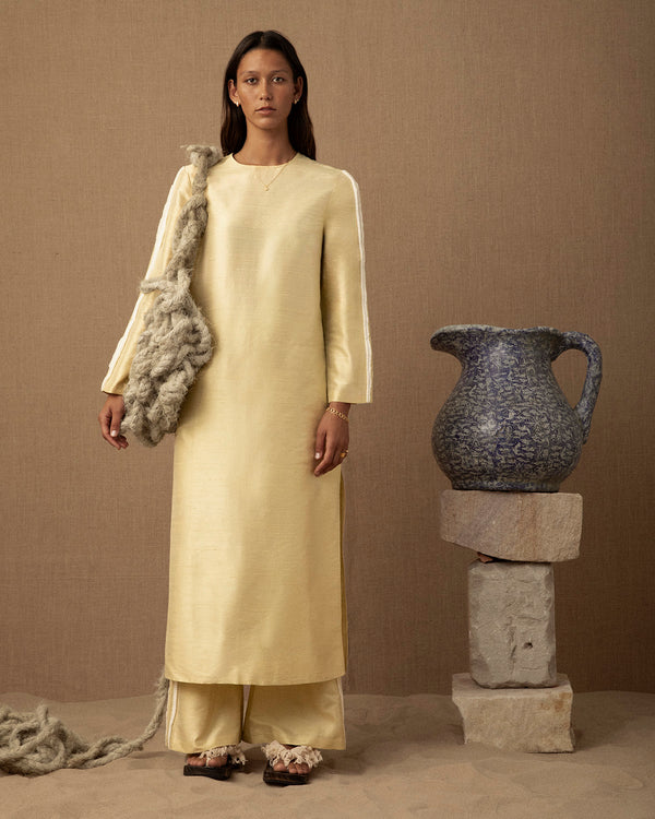 lucy folk Tufted Wave Silk Dress