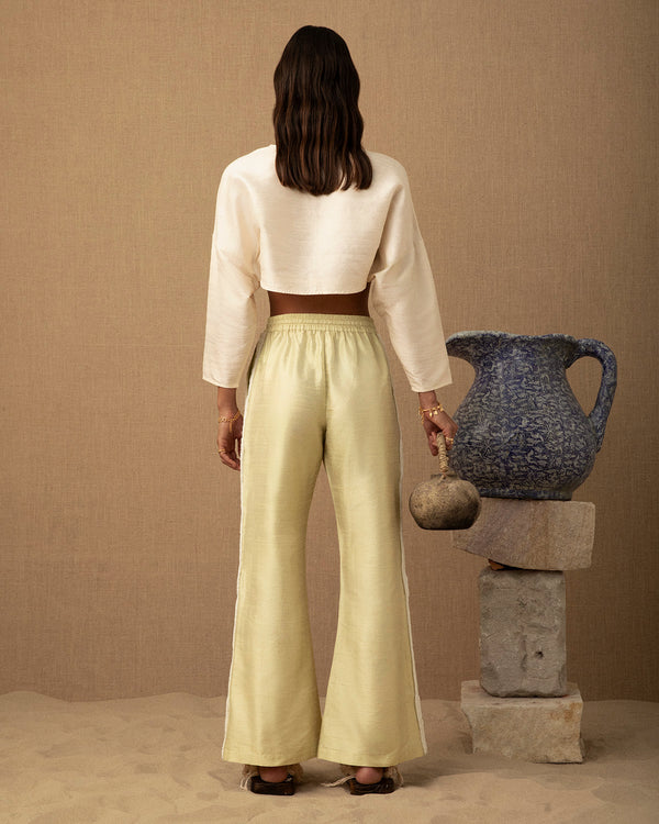 Lucy Folk Tufted Wave Silk Flare Pant