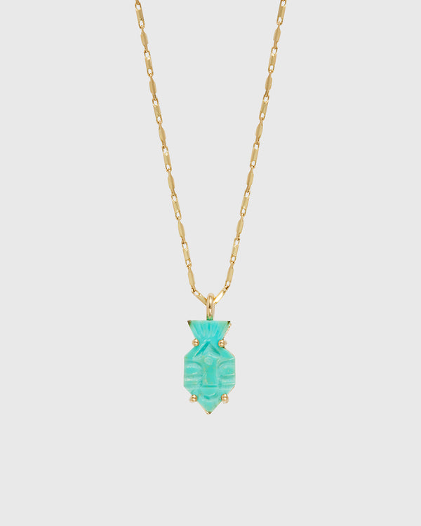 Lucy Folk Turquoise Bes Necklace - 9ct
