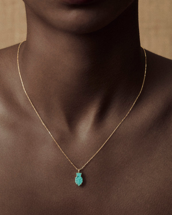 Lucy Folk Turquoise Bes Necklace - 9ct