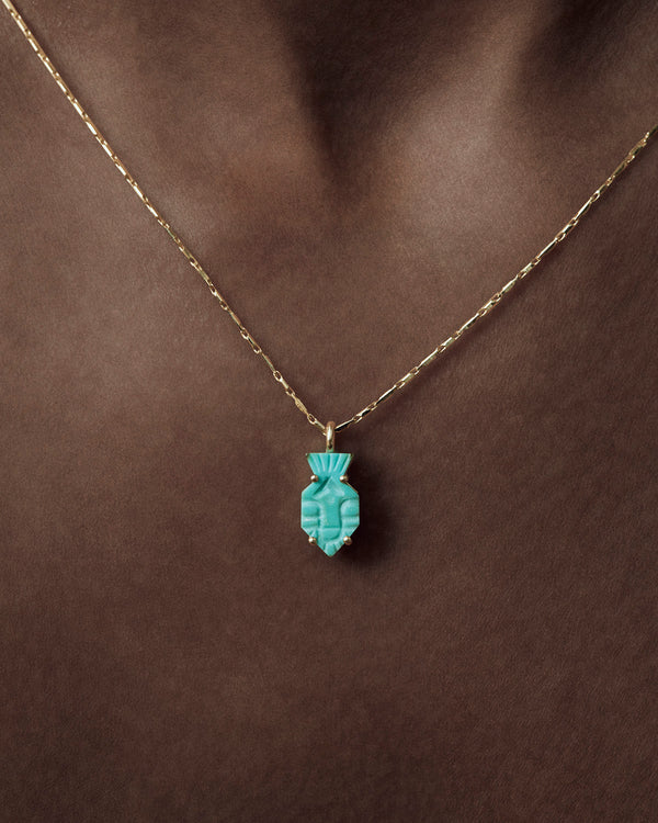 lucy folk Turquoise Bes Necklace - 9ct