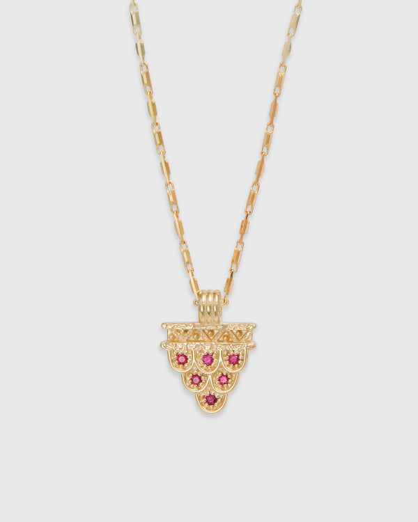 Lucy Folk Vino Rosso Pendant - 9ct