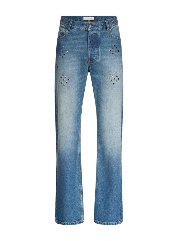 ludovic de saint sernin Diamond Eyelet Jeans in Denim