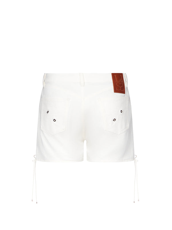 Ludovic De Saint Sernin Double Lace-Up Shorts In Denim