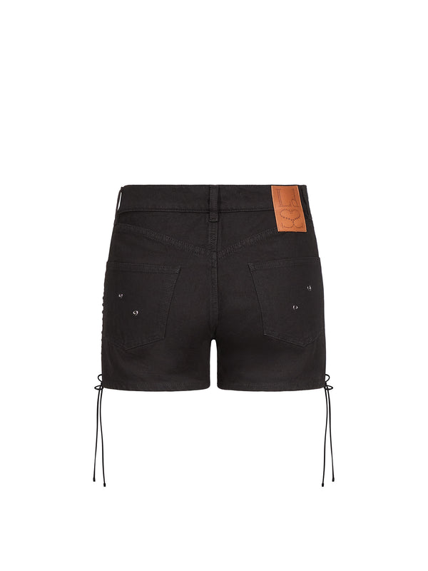 Ludovic De Saint Sernin Double Lace-Up Shorts In Denim