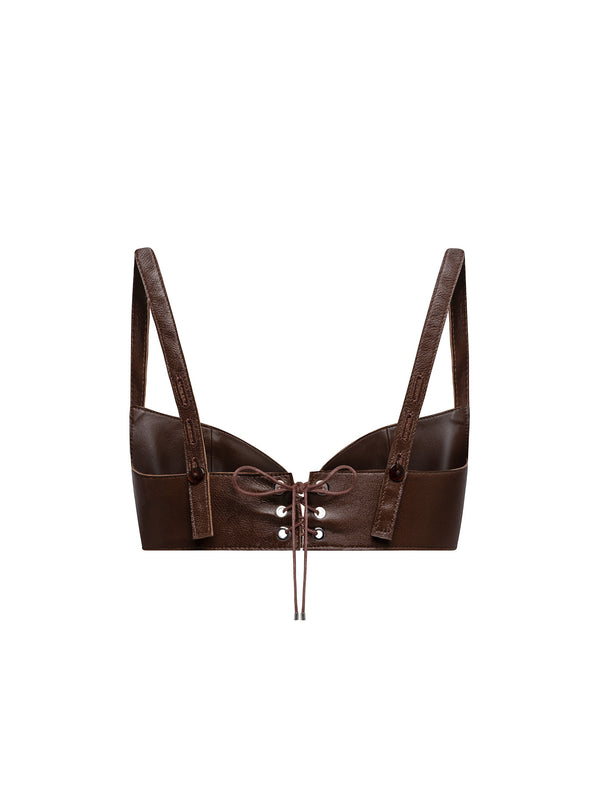 Ludovic De Saint Sernin Easy Cleavage Bra In Leather