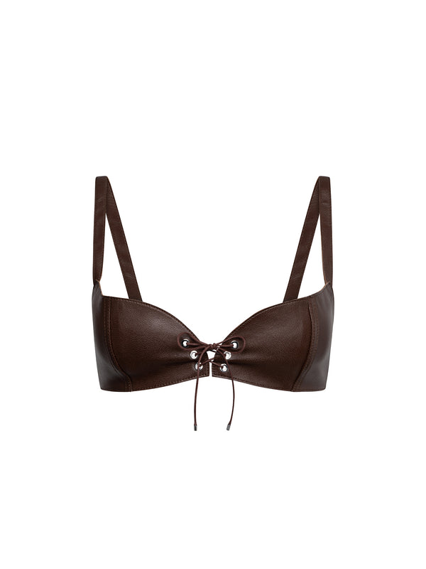 ludovic de saint sernin Easy Cleavage Bra in Leather