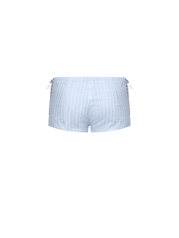 Ludovic De Saint Sernin Lace-Up Micro Shorts In Cotton