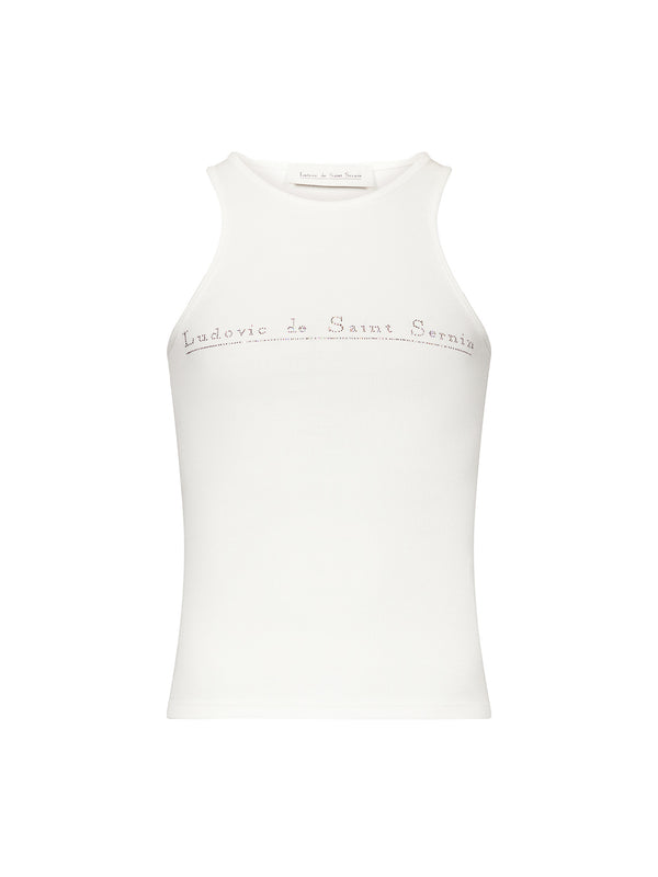 ludovic de saint sernin Crystal Tank Top in Cotton