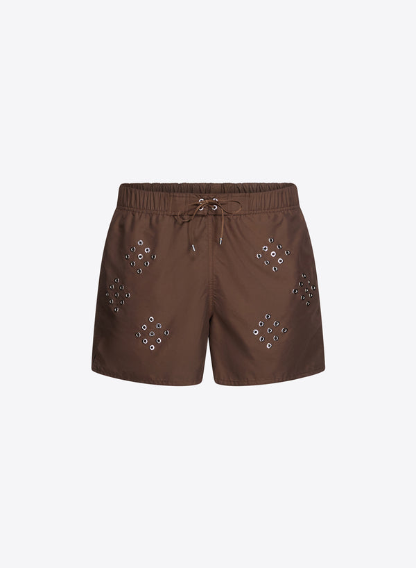 Ludovic De Saint Sernin Diamond Eyelet Swim Shorts