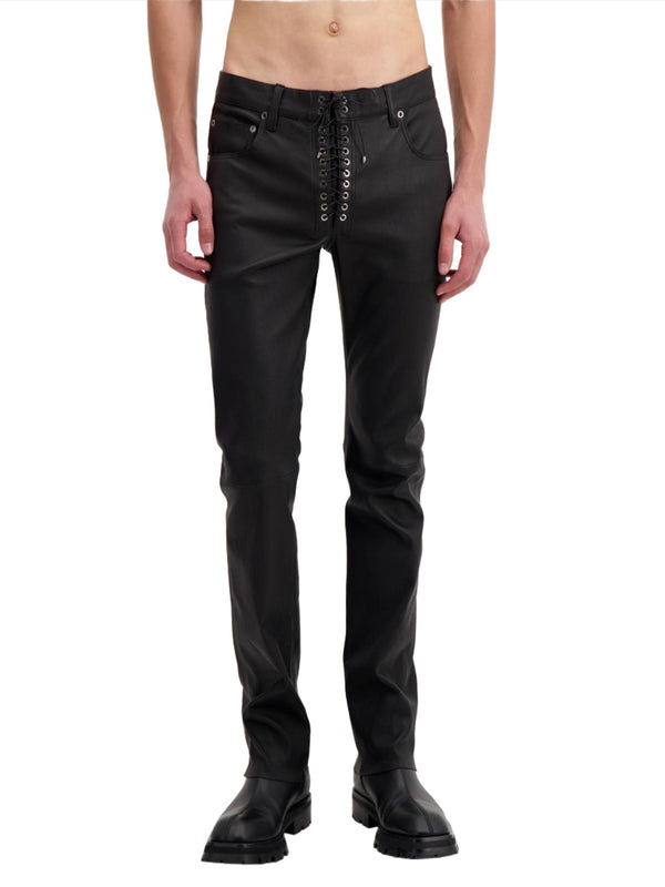 Ludovic De Saint Sernin Lace-Up Pants In Leather