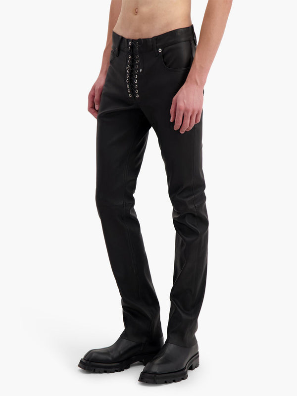 Ludovic De Saint Sernin Lace-Up Pants In Leather