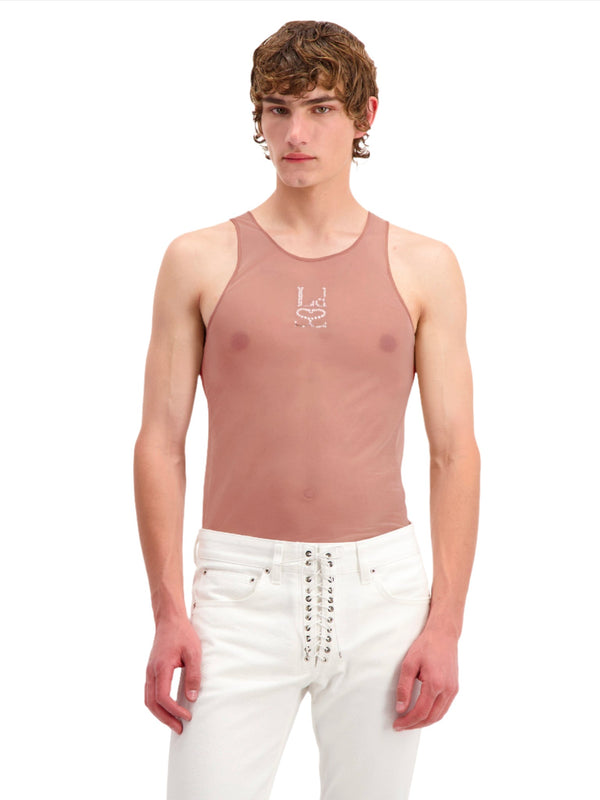 Ludovic De Saint Sernin Mesh LdSS Crystal Tank Top