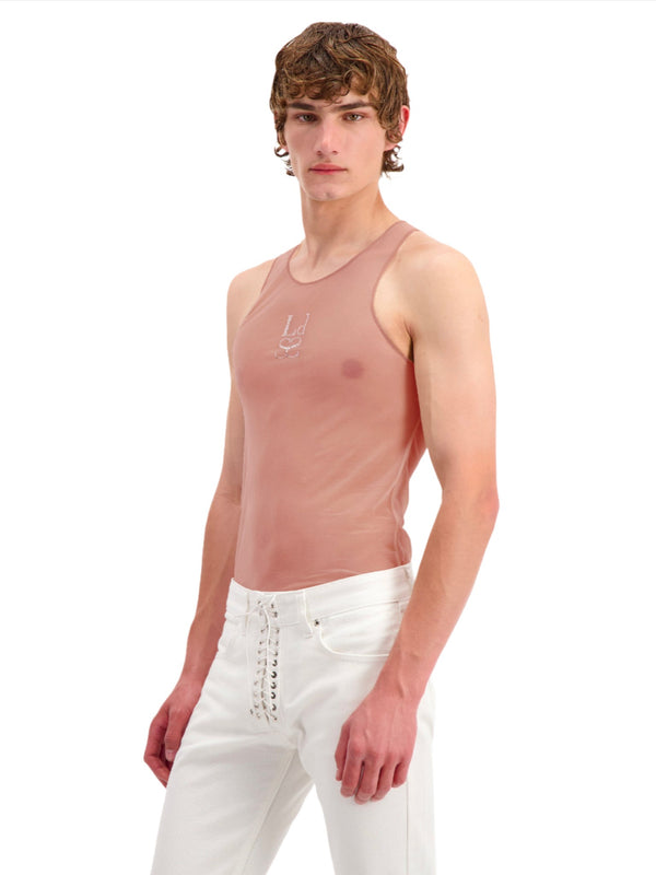 Ludovic De Saint Sernin Mesh LdSS Crystal Tank Top
