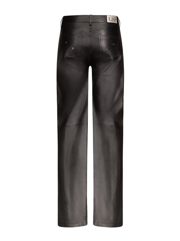 Ludovic De Saint Sernin Straight Lace-Up Pants In Leather
