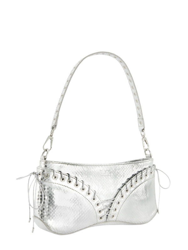 Ludovic De Saint Sernin The Cleavage Bag Silver Embossed Leather
