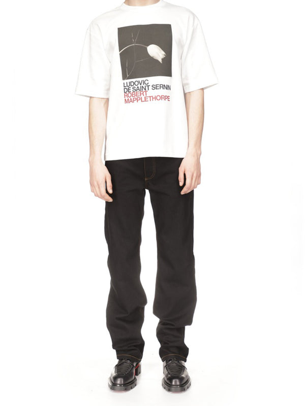 Ludovic De Saint Sernin Tulip And Thorn Print T-Shirt In Cotton