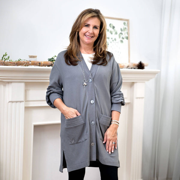 Lug Dolly Brushed Sweater Knit Button Front Cardigan