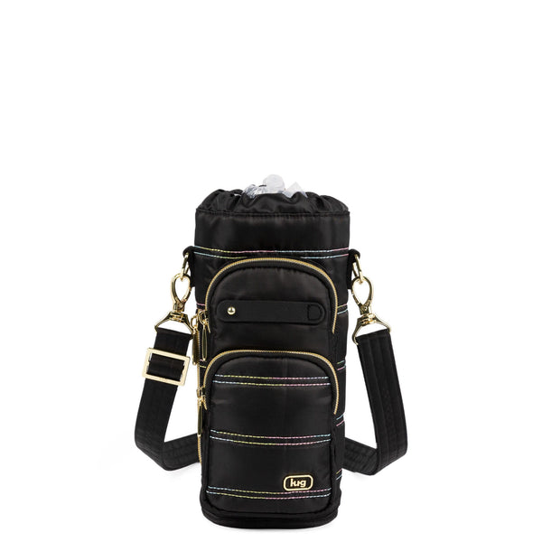 Lug Huggie Wide Crossbody Water Bottle Holder With Charm Bar