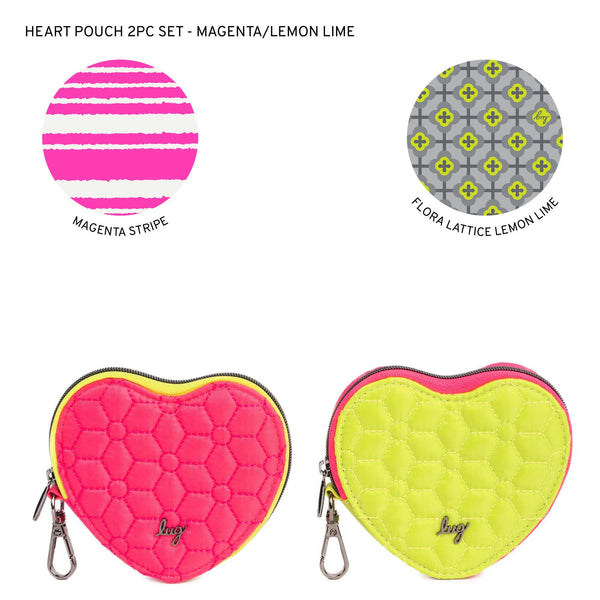 lug Heart Pouch 2pc Set - Two-Tone