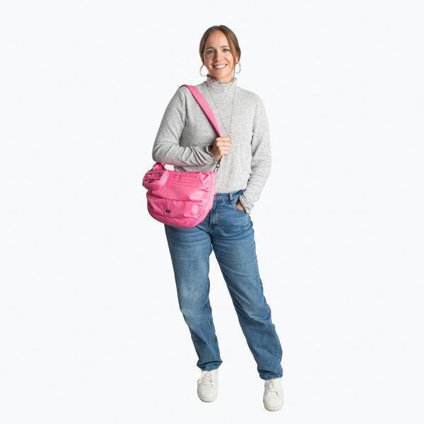 Lug Scuffle Pleated Crossbody Bag With Disco Pouch