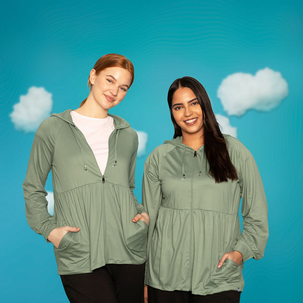 Lug Shimmy Brushed Jersey Zip Up