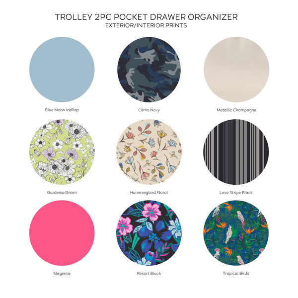 Lug Trolley 2pc 24 Pocket Drawer Organizers