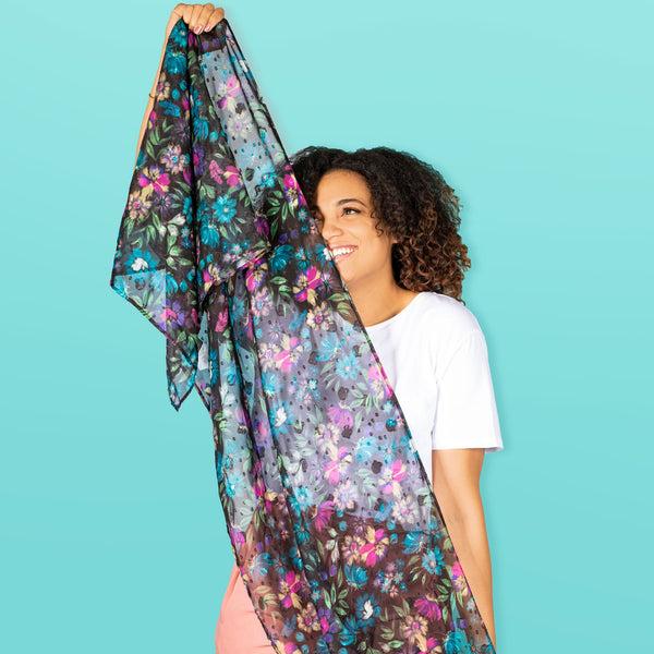 Lug Twist Lightweight Printed Shawl