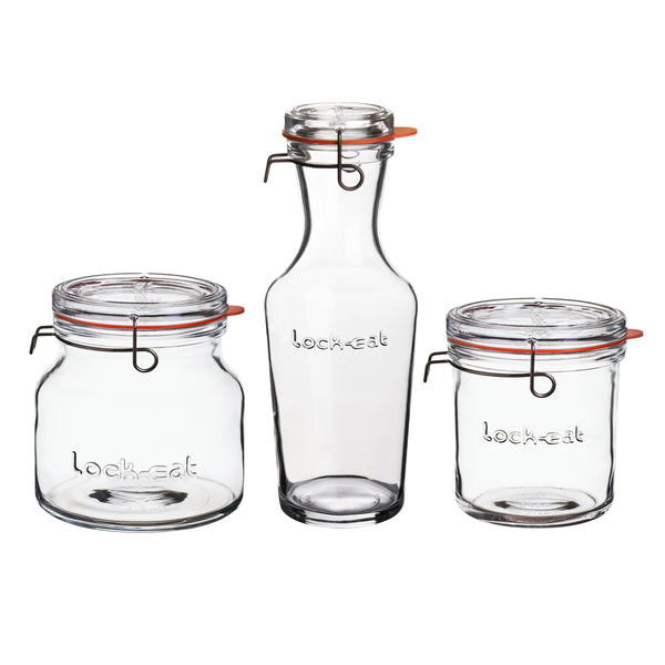 luigi bormioli Lock-Eat 3pc Canning & Food Jars Set